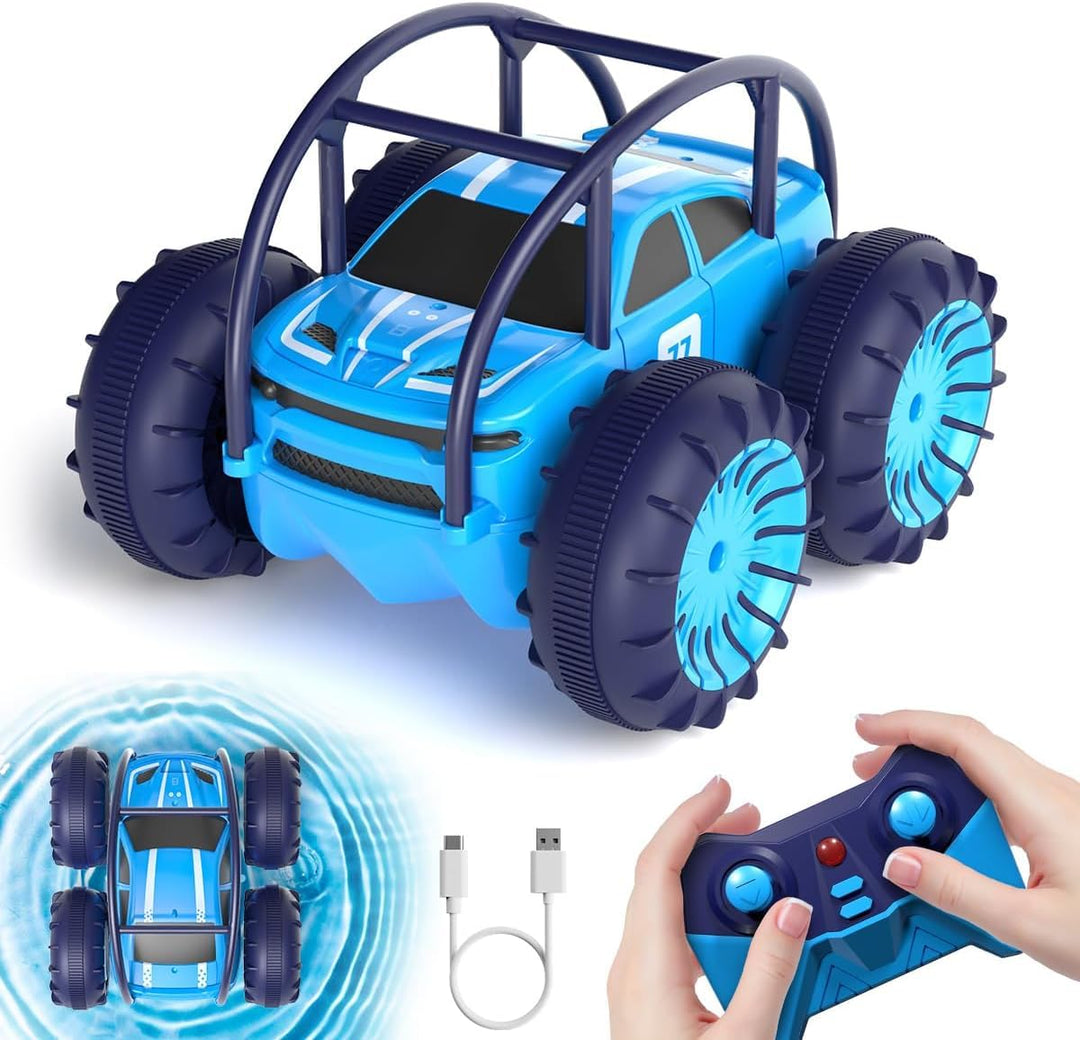 ifollower Direktladung Ferngesteuertes Auto, 15km/h 4WD Amphibienfahrzeug Stunt Auto, 2.4GHZ 360° Dr