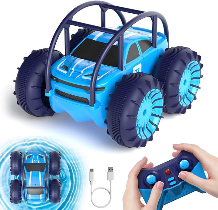 ifollower Direktladung Ferngesteuertes Auto, 15km/h 4WD Amphibienfahrzeug Stunt Auto, 2.4GHZ 360° Dr