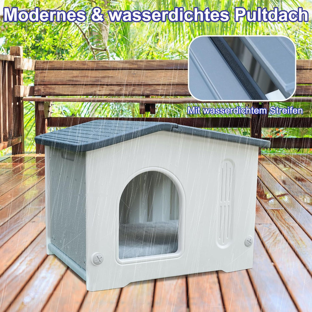 Katzenhäuser für Indoor-Katzen Kunststoff verwildert Outdoor-Katzenhaus Welpenunterkunft für kleine