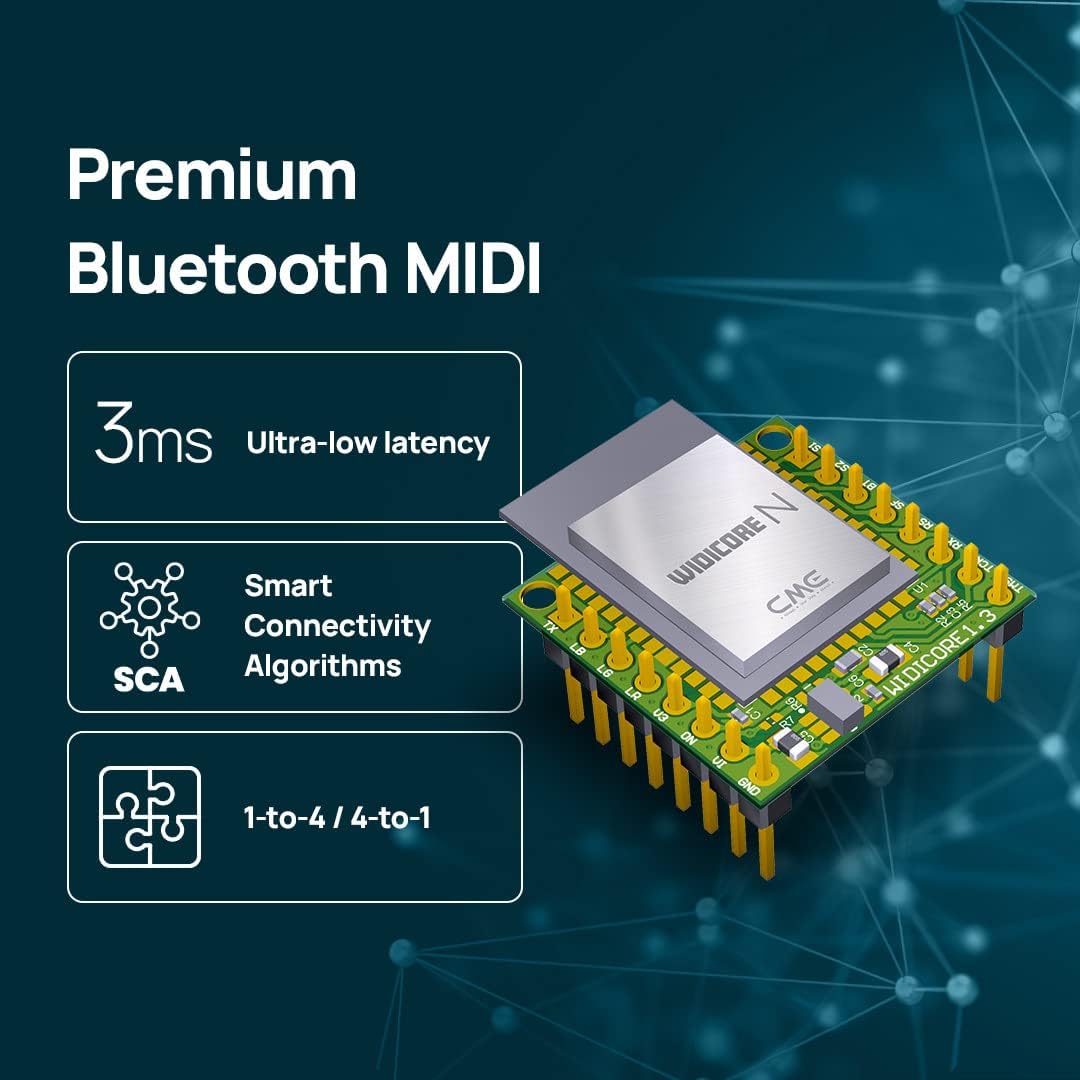 CME WIDI Core N - Smart (BLE) Breakout Board, das hochwertiges MIDI über Bluetooth Low Energy implem