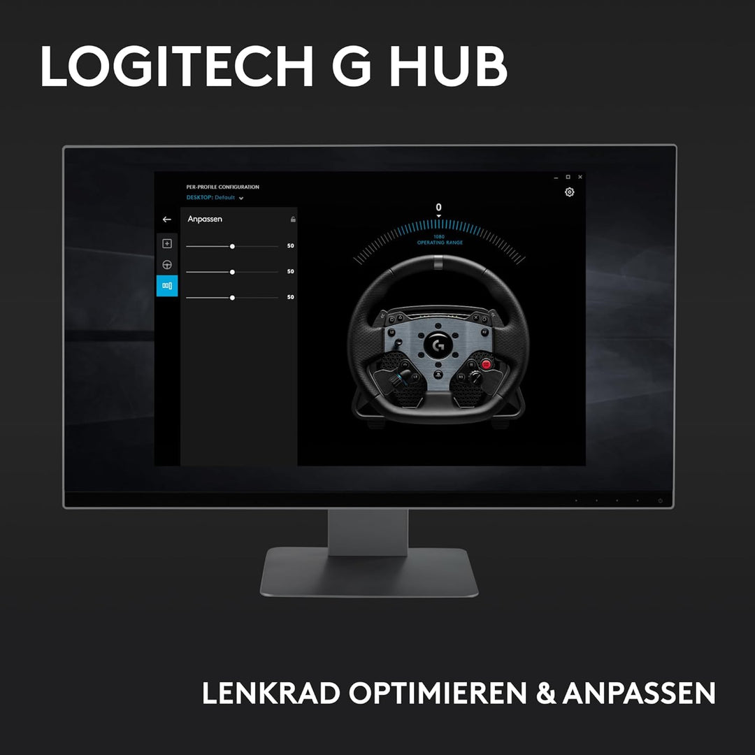 Logitech G PRO Rennlenkrad, Direktantrieb 11 Nm, TRUEFORCE Force Feedback, magnetische Schaltwippen,