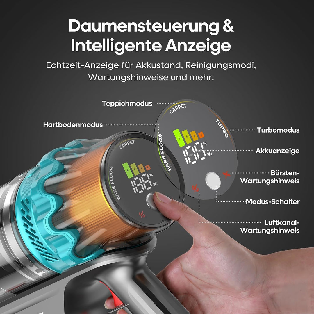 UNINELL HOME Akku Staubsauger Kabellos 50kPa/600W/65 min für Tierhaare