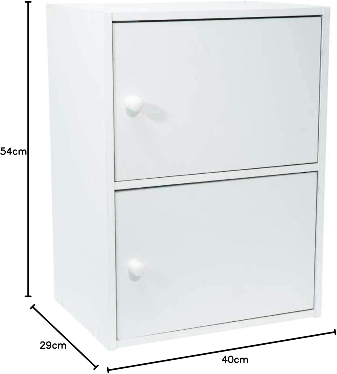 WERKA PRO Weisses Möbel mit Türen 2 Türen (54 x 40 x 29 cm) 2 Türen (54 x 40 x 29 cm) Weiss, 2 Türen
