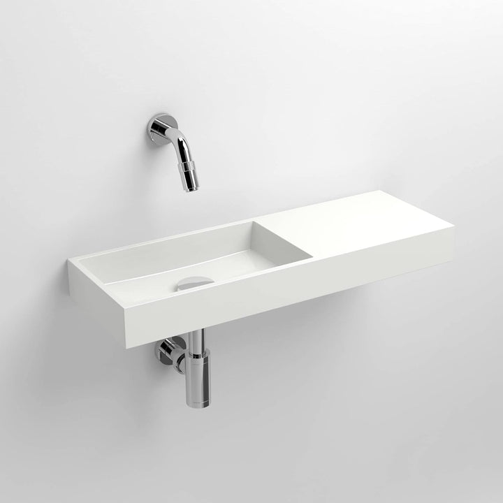 CLOU Mini Wash Me Waschbecken mit vorbereitetem Hahnloch 56x19x7 cm Weiss