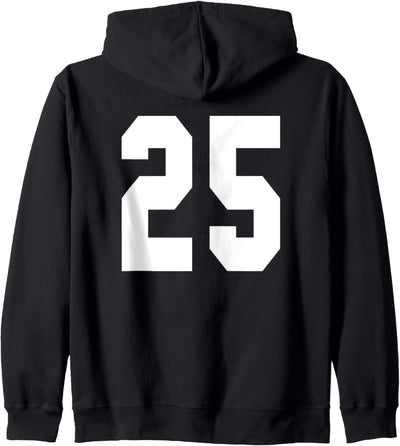 # 25 Team Sports Trikot vorne & hinten Number Player Fan Kapuzenjacke