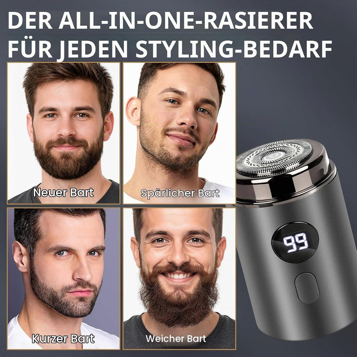 Elektrorasierer Herren, 2 in 1 Tragbarer Elektrischer Mini-Rasierer, Sopami Mini Shaver, Wasserdicht