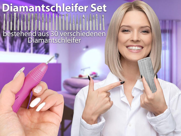 Schleifgerät für Fusspflege und Maniküre inklusive Fräser-Sets