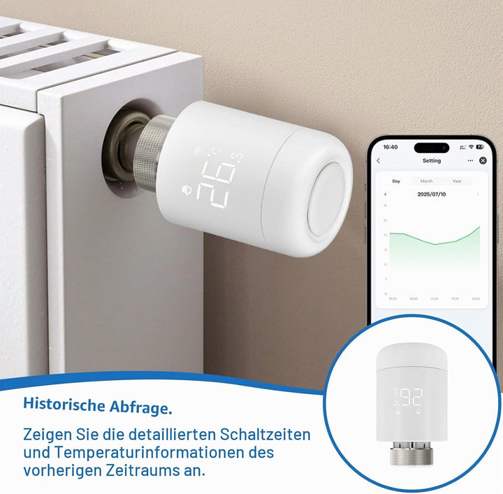 Smart Heizkörperthermostat, WiFi Thermostat Heizungsregler Heizungsthermostat mit App Steuerung&Spra