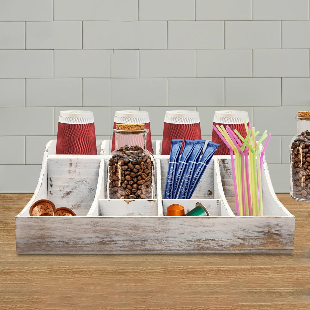 LOIRIIC 9 Fächer Holz Kaffee Gewürz Organizer Kaffee Organizer Gewürz Halter Organizer Küchengeschir