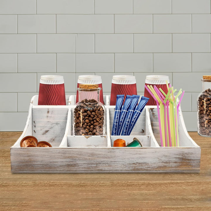 LOIRIIC 9 Fächer Holz Kaffee Gewürz Organizer Kaffee Organizer Gewürz Halter Organizer Küchengeschir