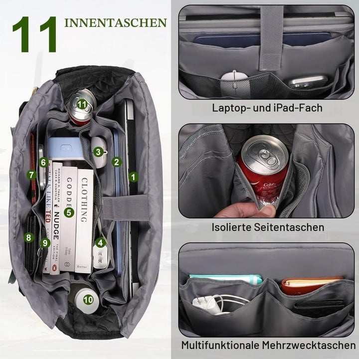 Laptoptasche Damen 15,6 Zoll Lehrertasche Gross Aktentasche Tasche mit 2 Seitentaschen, Notebooktasc
