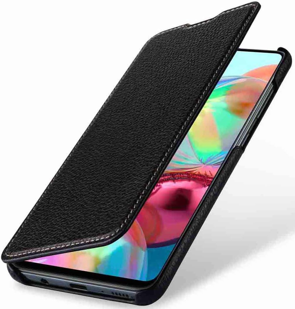 STILGUT Book Case kompatibel mit Samsung Galaxy A71 Hülle aus Leder zum Klappen, Klapphülle, Handyhü