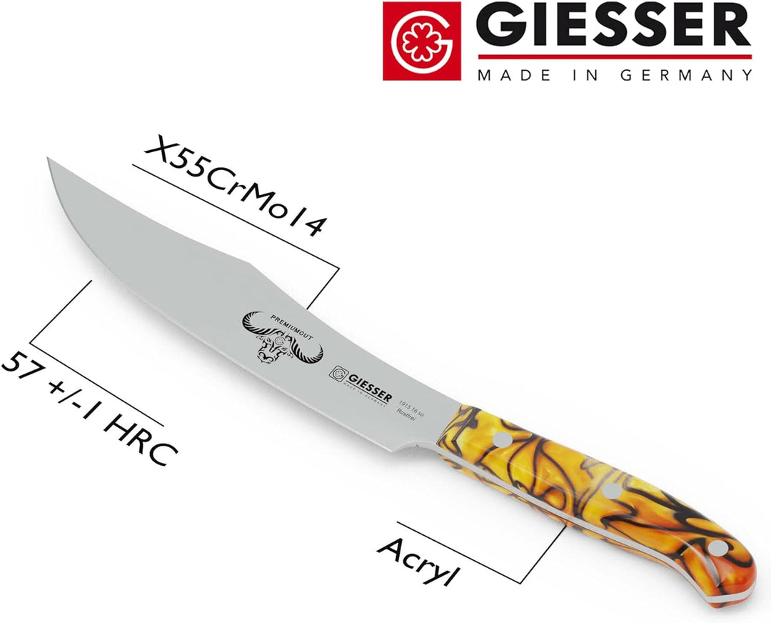 GIESSER seit 1776 - Made in Germany - Zubereitungsmesser 16 cm Spicy Orange, PremiumCut Veggie No 1,