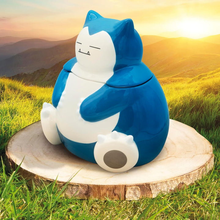 ABYSTYLE Pokémon Snorlax - Keksdose aus Keramik, 18 x 13,5 x 15,5 cm, Küchendekoration, luftdichter