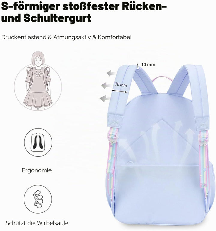 FANDARE Kinderrucksack Schulranzen Schultaschen Jungen Mädchen Schulrucksack Kinder Schultasche für