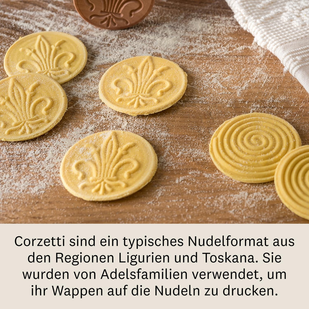Marcato Corzetti-Stempel, Frische Pasta-Stempel, Lilienform, Massivholz, Hergestellt in Italien, Lil