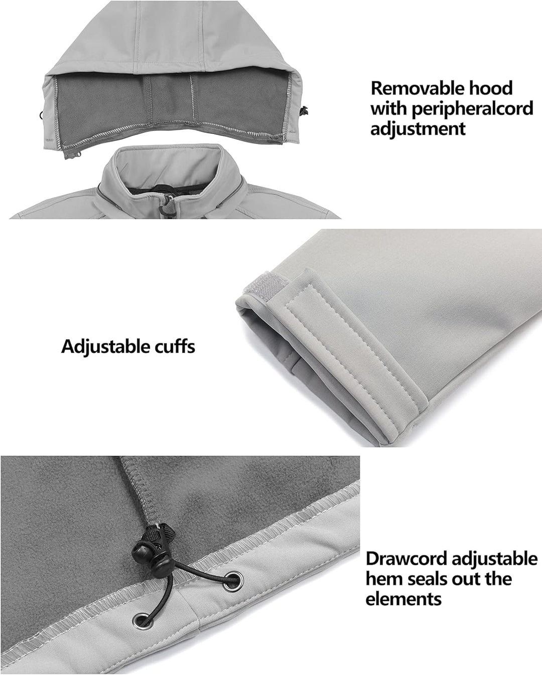 Little Donkey Andy Softshelljacke für Damen mit abnehmbarer Kapuze, Fleecefutter und Wasserabweisend
