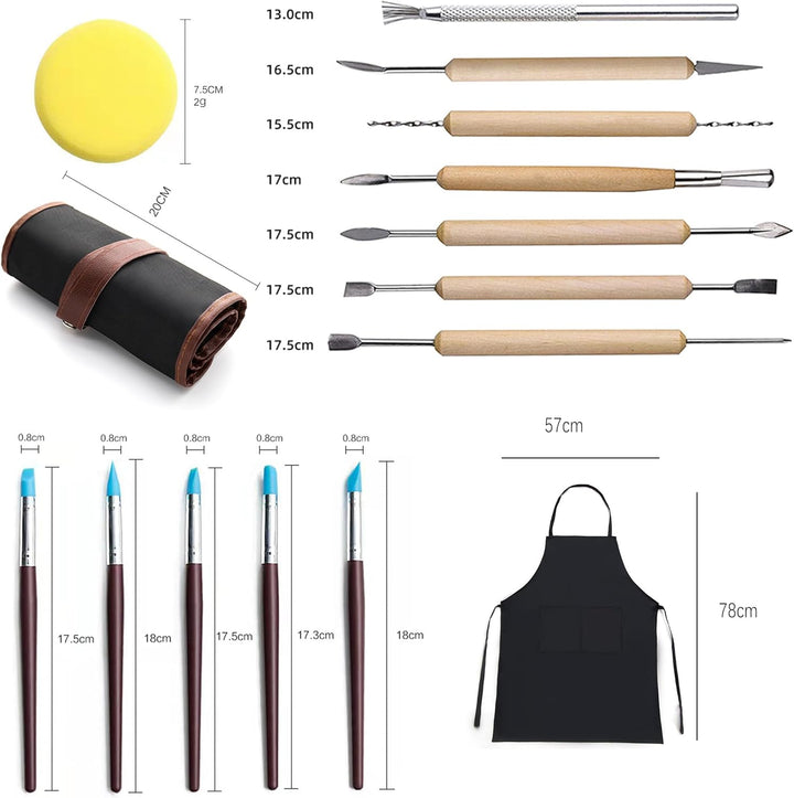XFLYP 37 Stück Modellierwerkzeug, Carving Tools Clay Keramik Sculpting Ton Werkzeug mit Eine Aufbewa