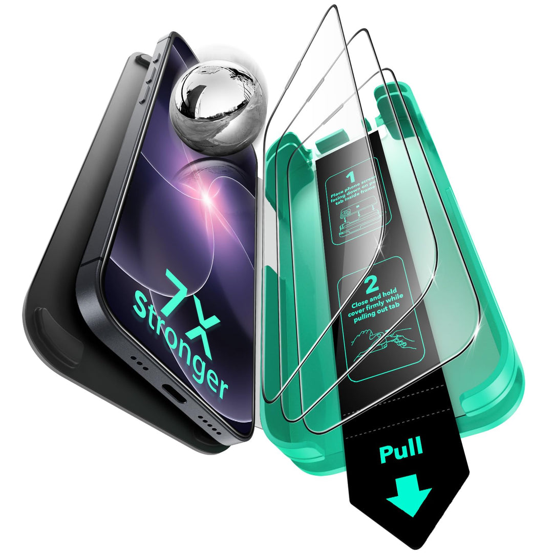 ESR für iPhone 14/13/13 Pro für Panzerglas, 9H+ Displayschutzfolie aus gehärtetem Glas 3 Stück, blas