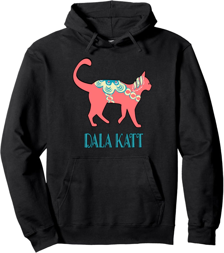 Schwedisches Dala Dalecarlian Horse Kitty Katt Katze Pullover Hoodie