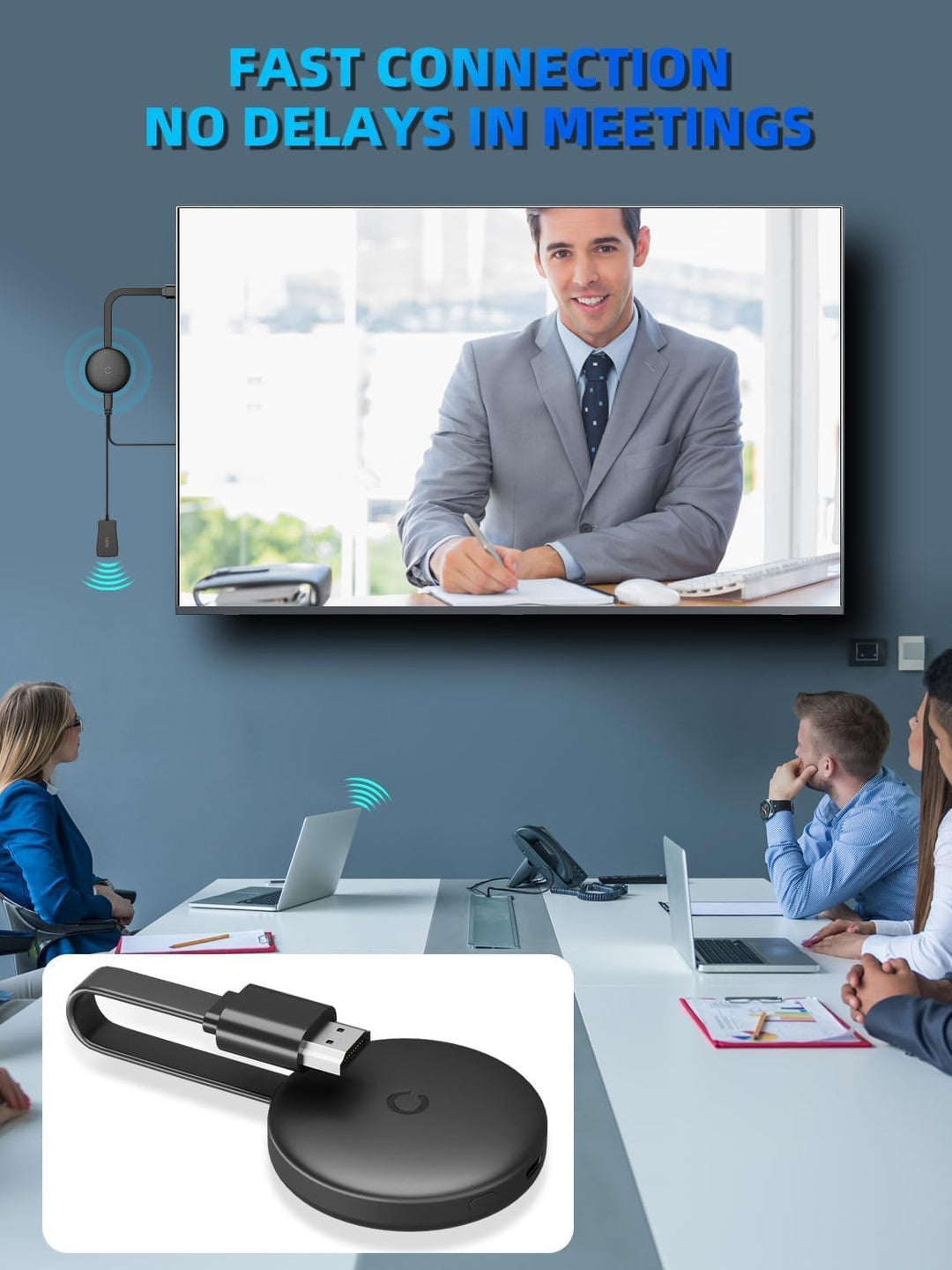 Wireless HDMI Adapter,2.4/5 GHz Miracast Wireless HDMI Dongle,1080P WiFi Miracast Adapter Dongle Dis