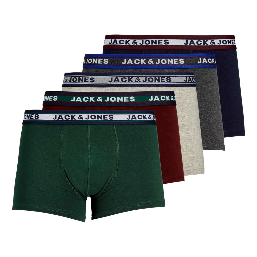 JACK & JONES Male Boxershorts 5er-Pack Herrenunterwäsche in Grösse XS–XXL S -Dgm/Sea Moss/Port Royal
