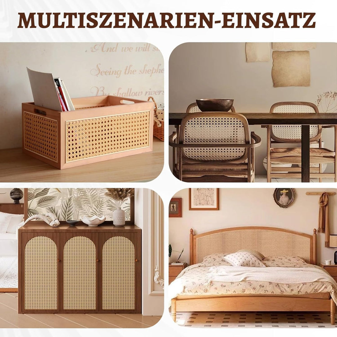 Wiener Geflecht 40x300 CM, Wasserdicht PE Rattan Gurtband, Schimmelfest Handgemachtes Rattan Möbelde