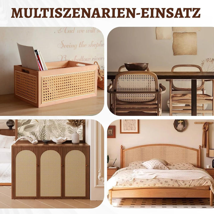 Wiener Geflecht 40x300 CM, Wasserdicht PE Rattan Gurtband, Schimmelfest Handgemachtes Rattan Möbelde