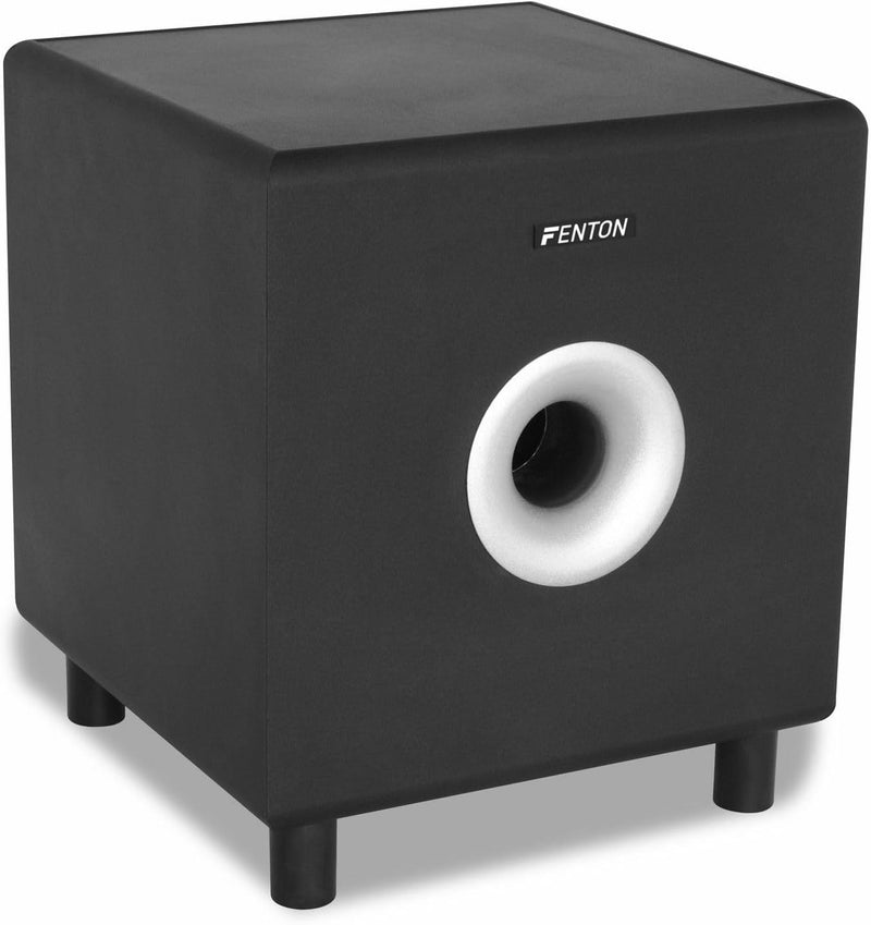 Fenton SHFS10B Subwoofer aktiv 10 Zoll, 200 Watt Sub Woofer, Integrierter Verstärker, Bass Box, Perf