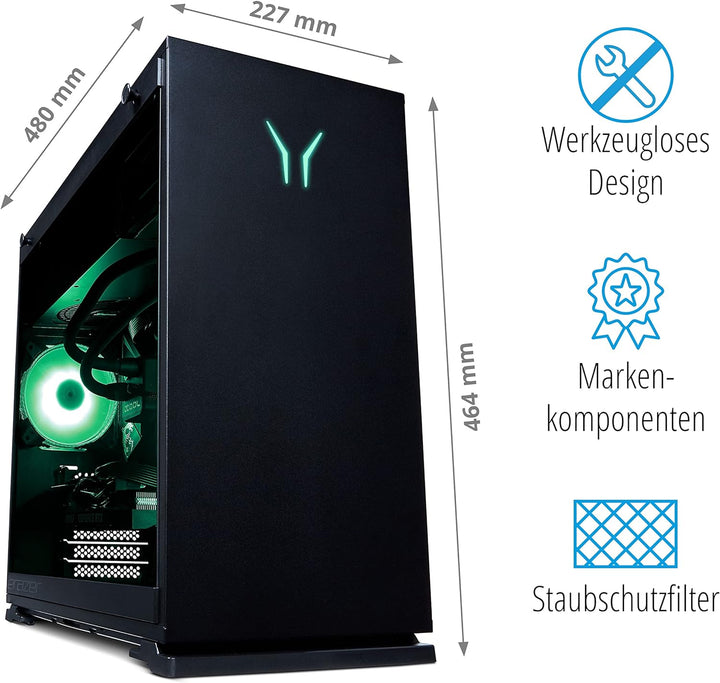 MEDION ERAZER Hunter X20 Gaming Desktop PC (Intel Core i7-13700K, 32GB RGB DDR5 RAM, 1TB SSD, GeForc