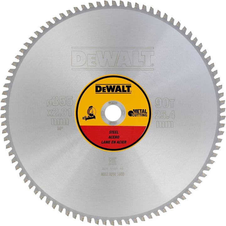 Dewalt DT1927-QZ Metall-Kreissaegeblatt355/25,4 90TFZ, für Metall/Stahl