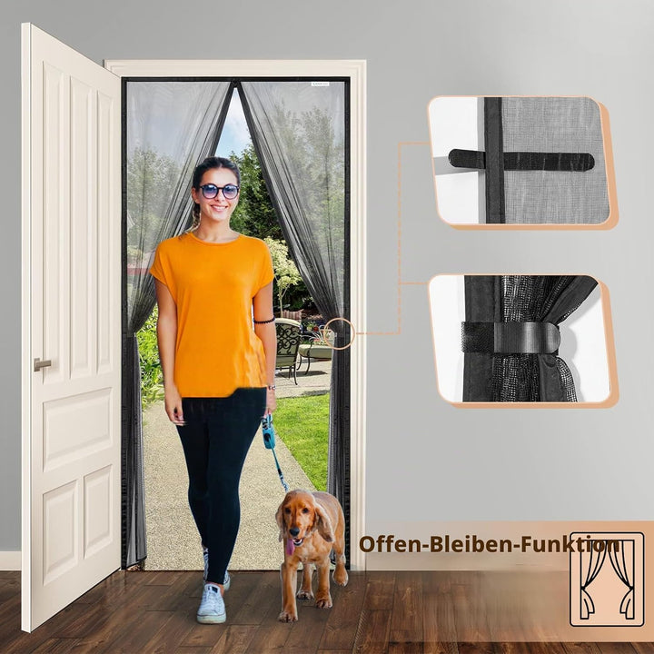Fliegengitter Tür 100x250 cm, Magnet Fliegengitter Balkontür Ohne Bohren, Geeignet für Balkontüren,