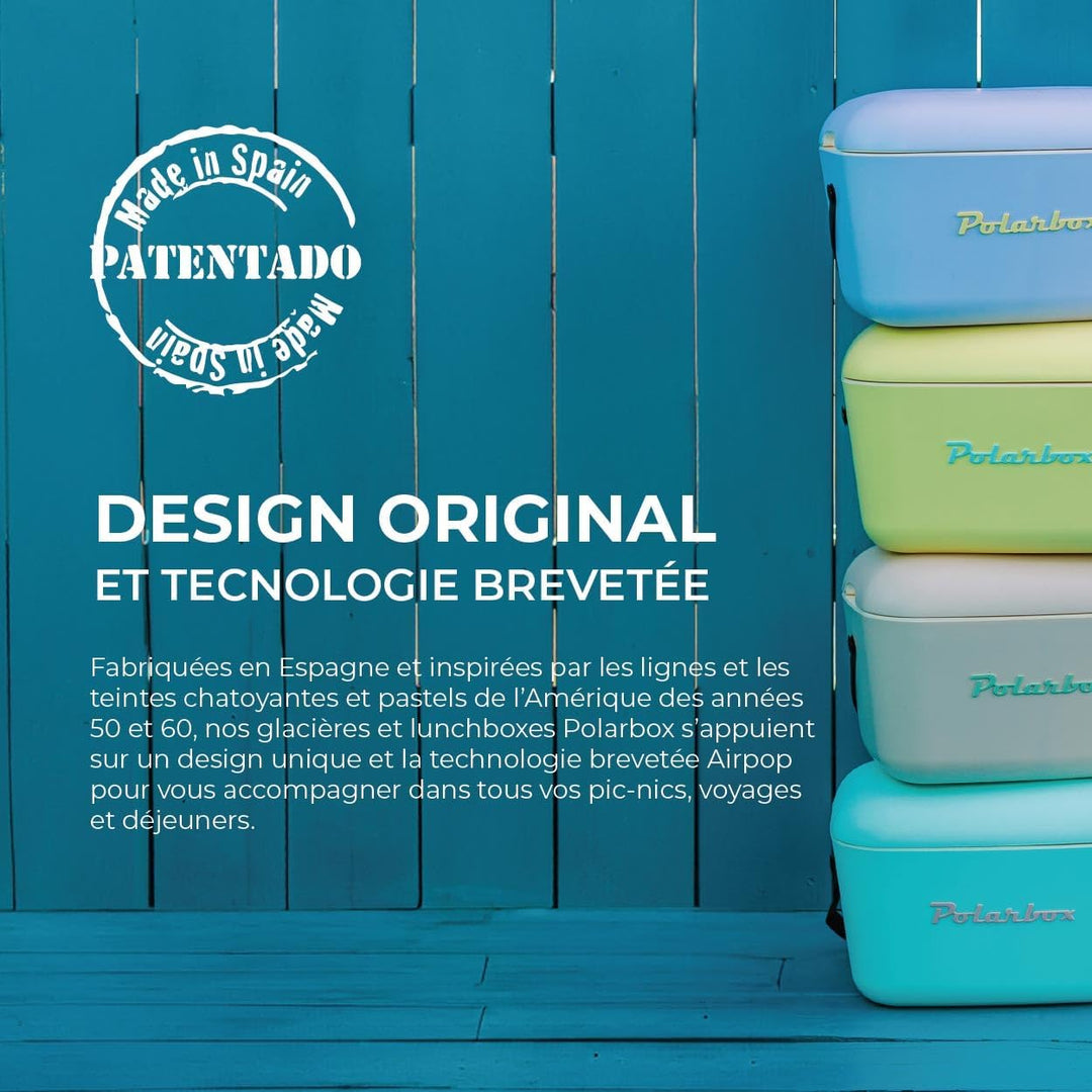 Polarbox Tragbare Kühlbox – Mini-Kühlbox 20 l, Strandkühlbox, kleine tragbare Kühlbox, Vintage, Vers