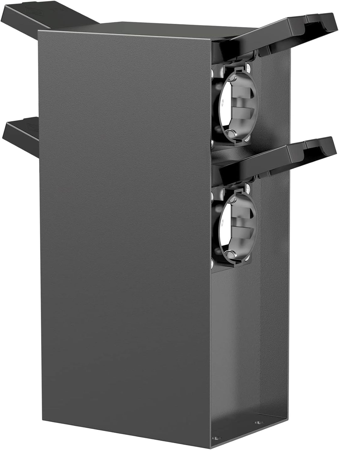 ledscom.de Garten-Steckdosen-Säule POMI mit Erdspiess für aussen, IP44, 4-Fach, anthrazit, eckig, 23