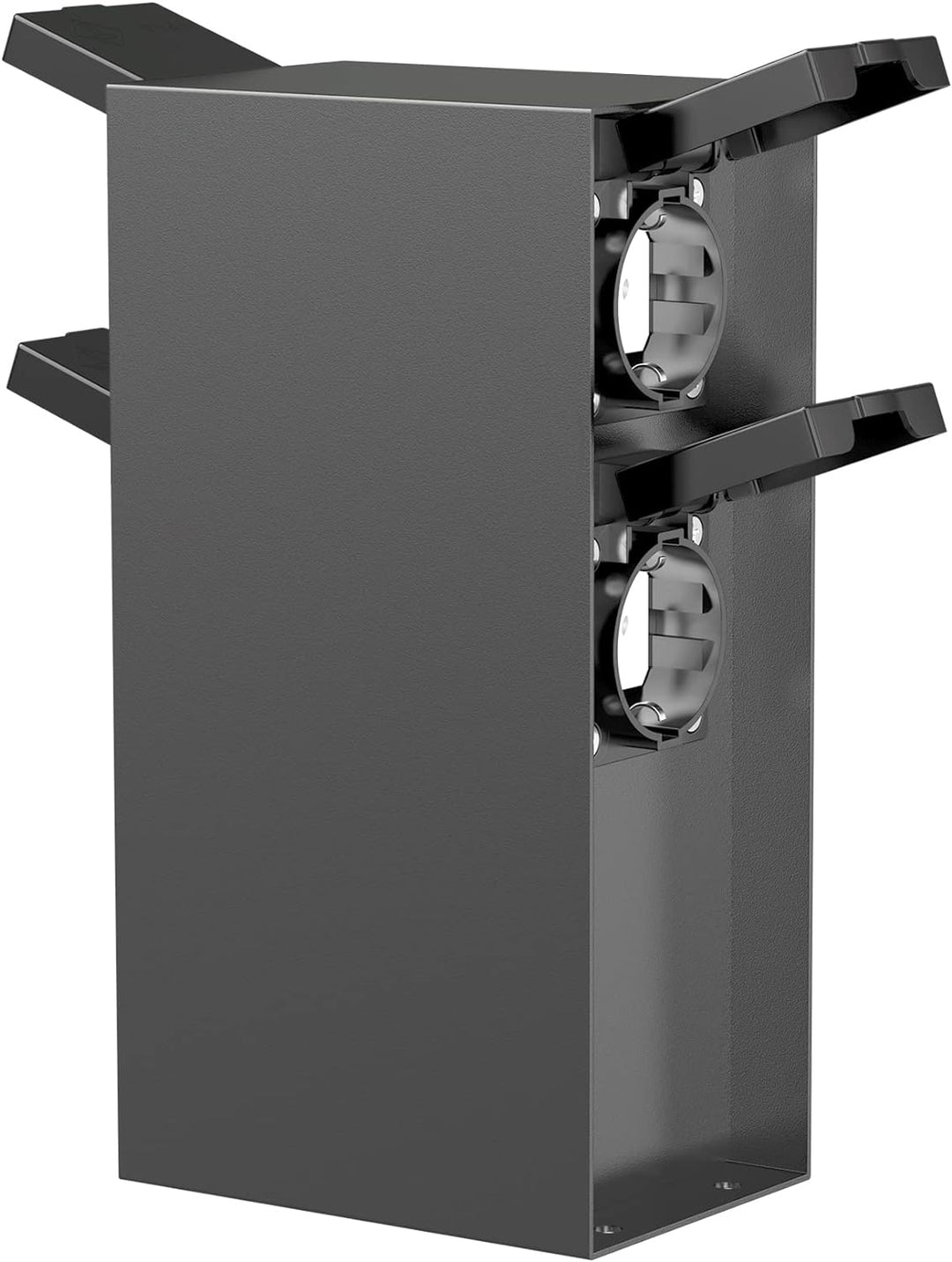 ledscom.de Garten Steckdosensäule POMI für aussen, IP44, 4-fach, anthrazit, eckig, 23 cm 1 Stück (1e