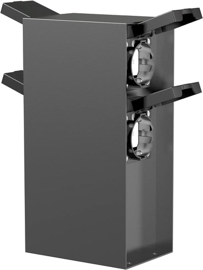 ledscom.de Garten Steckdosensäule POMI für aussen, IP44, 4-fach, anthrazit, eckig, 23 cm 1 Stück (1e