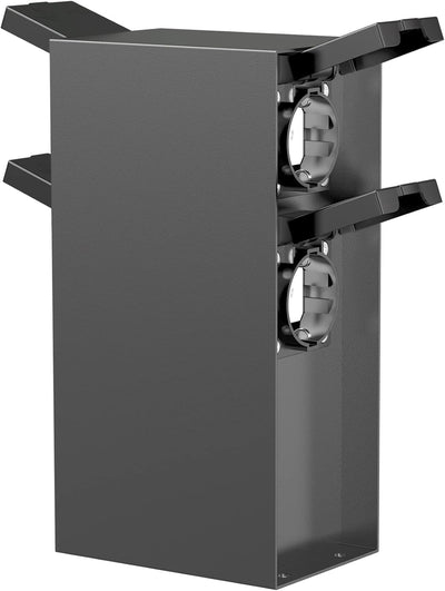 ledscom.de Garten-Steckdosen-Säule POMI mit Erdspiess und 2m Kabel für aussen, IP44, 4-Fach, anthraz