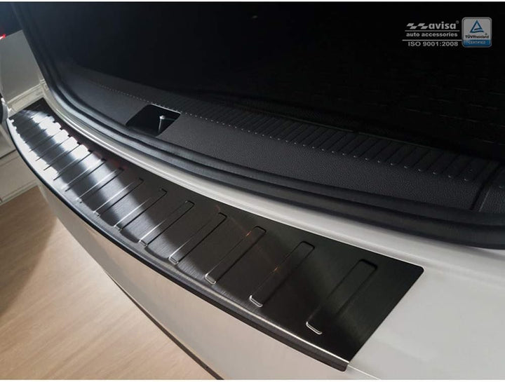 Avisa Schwarz Edelstahl Heckstossstangenschutz kompatibel mit Skoda Octavia III Kombi 2013-2016 'Rib