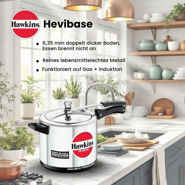 Hawkins Hevibase IH65 HAIH65 Schnellkochtopf, Aluminum, Silver 6.5 Liter, 6.5 Liter