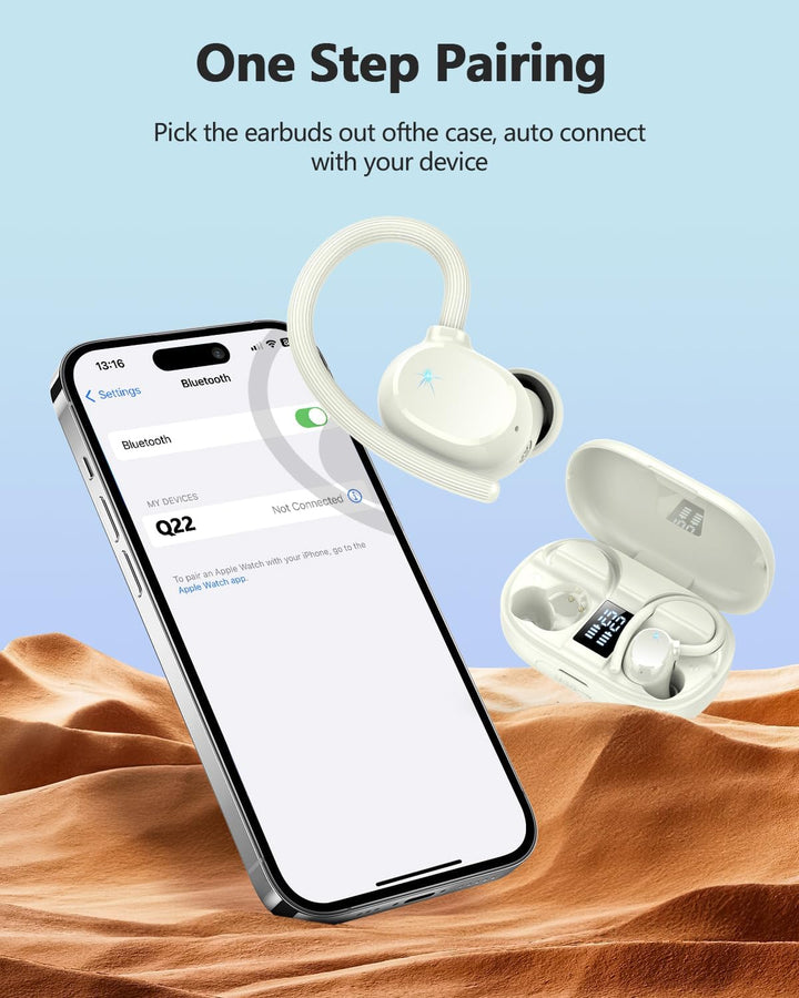 Bluetooth Kopfhörer Sport, 128Std 2026 Kopfhörer Kabellos Bluetooth 5.3, 3D-Stereo Tiefer Bass IP7 W