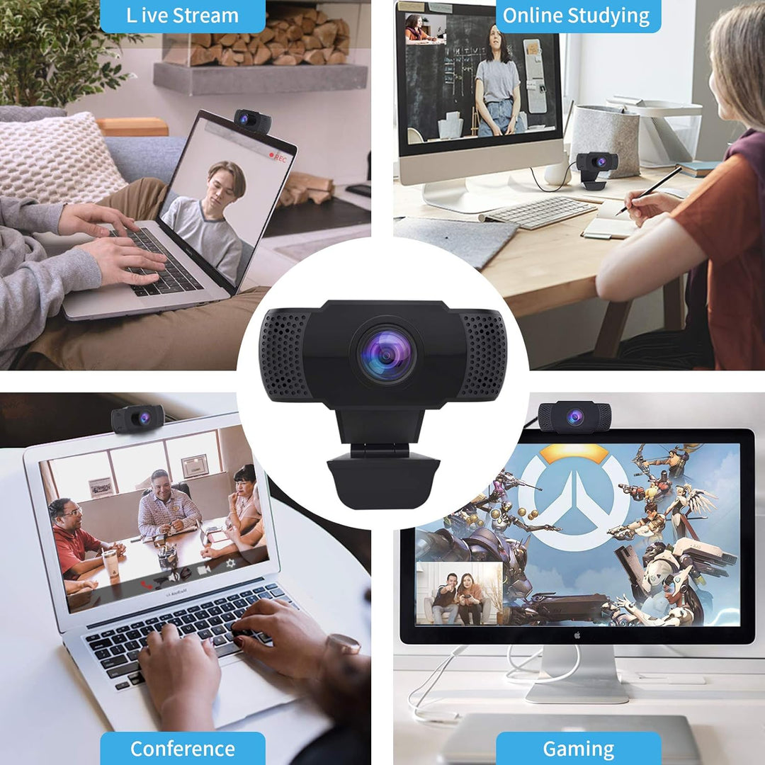 wansview Webcam 1080P mit Mikrofon, PC Laptop Desktop USB 2.0 Webkamera für Videoanrufe, Studieren,