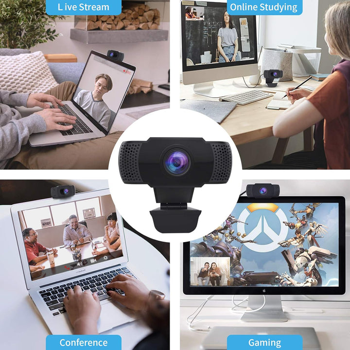 wansview Webcam 1080P mit Mikrofon, PC Laptop Desktop USB 2.0 Webkamera für Videoanrufe, Studieren,