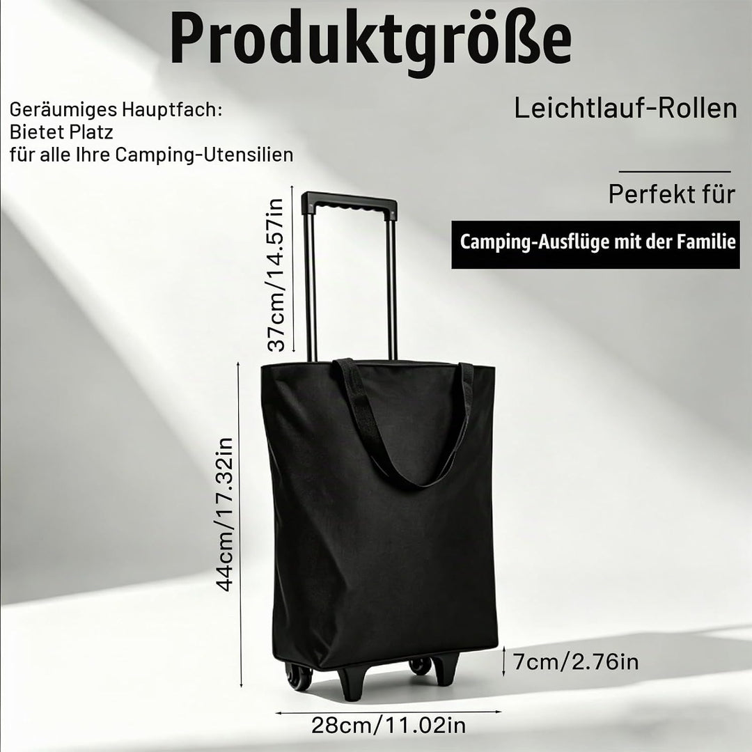 2-in-1 Einkaufstrolley, 30x20x42cm Einkaufstasche auf Rollen, Tragbare Multifunktionale Faltbare Ein