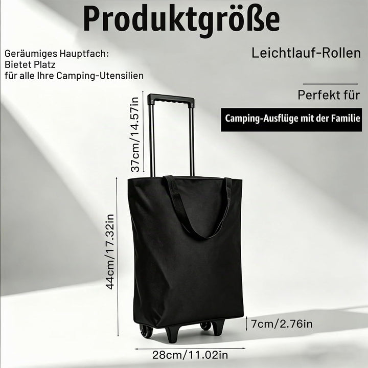 2-in-1 Einkaufstrolley, 30x20x42cm Einkaufstasche auf Rollen, Tragbare Multifunktionale Faltbare Ein