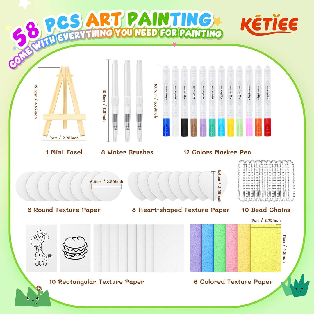 KETIEE Magic Puffy Paint 58Pcs Magische Schaum Strukturmalerei Set, Magische 3D Effekt Textur Malere