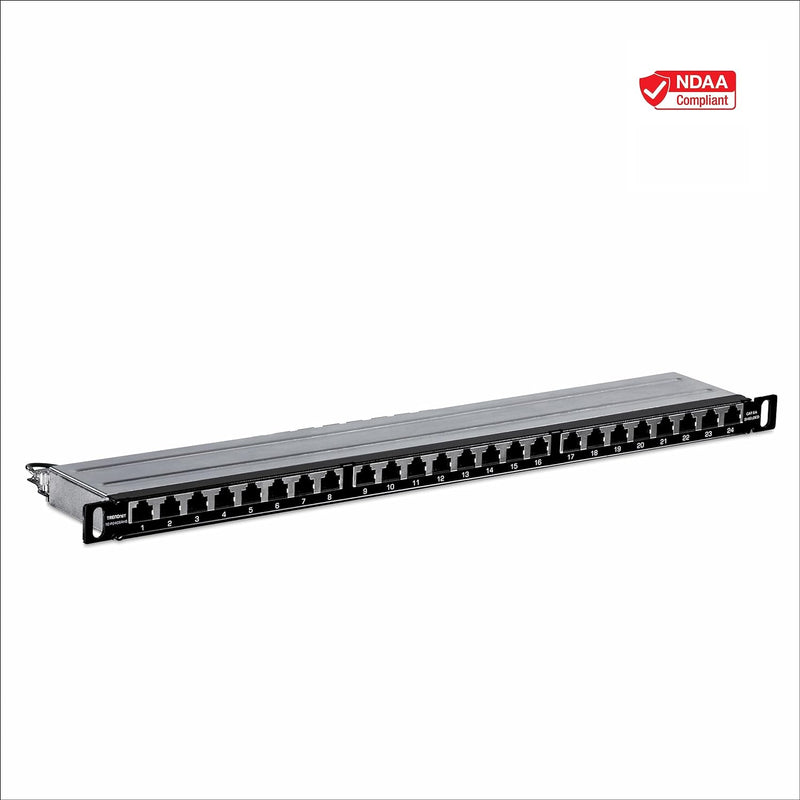 TRENDnet 24-Port CAT6A geschirmt Half-U Patchpanel 1000Base-T/ 10Gbase-T Unterstützung, kompatibel m