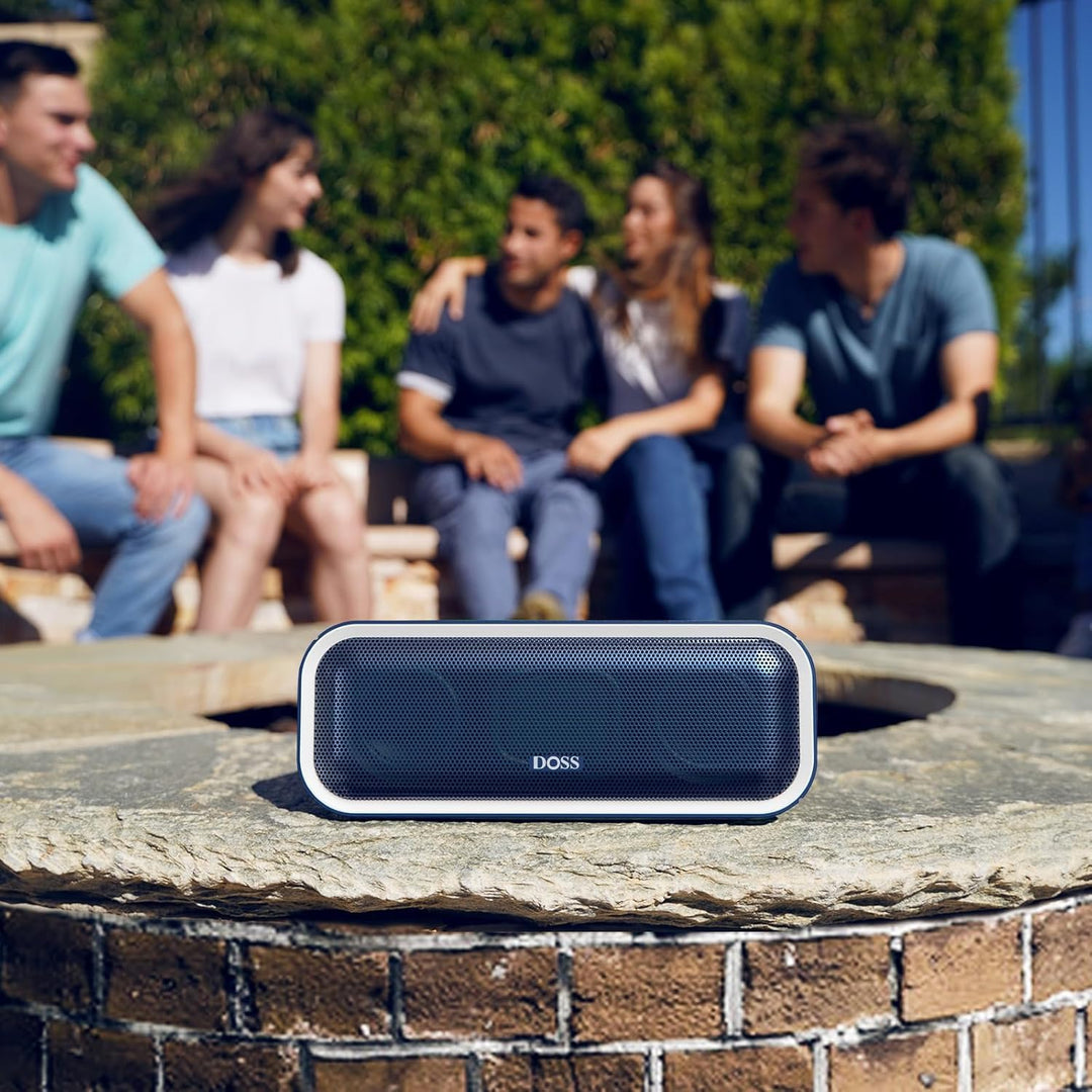 DOSS SoundBox Pro+ Bluetooth Lautsprecher mit IPX6 Wasserdicht, 24W Dualen Bass-Treibern, Stereo-Pai