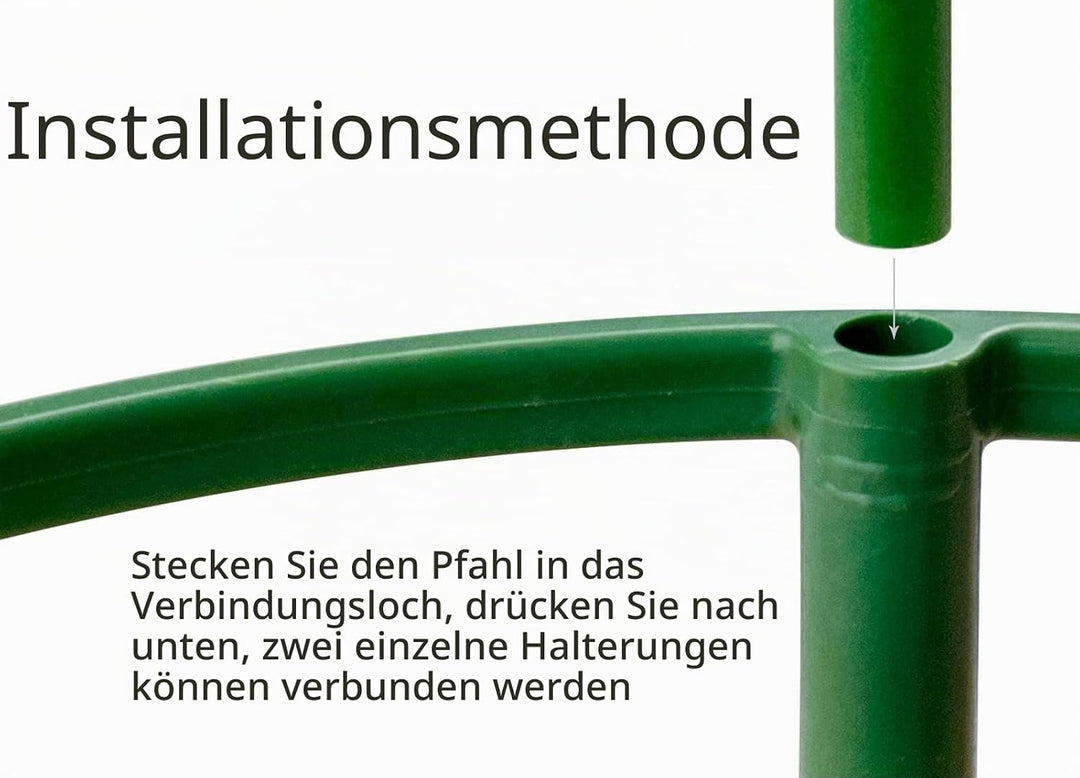 12 x Pflanzenstütze, halbrund, Pflanzenstützring, Gartenblumenstütze, Pflanzenstützpfähle für Tomate