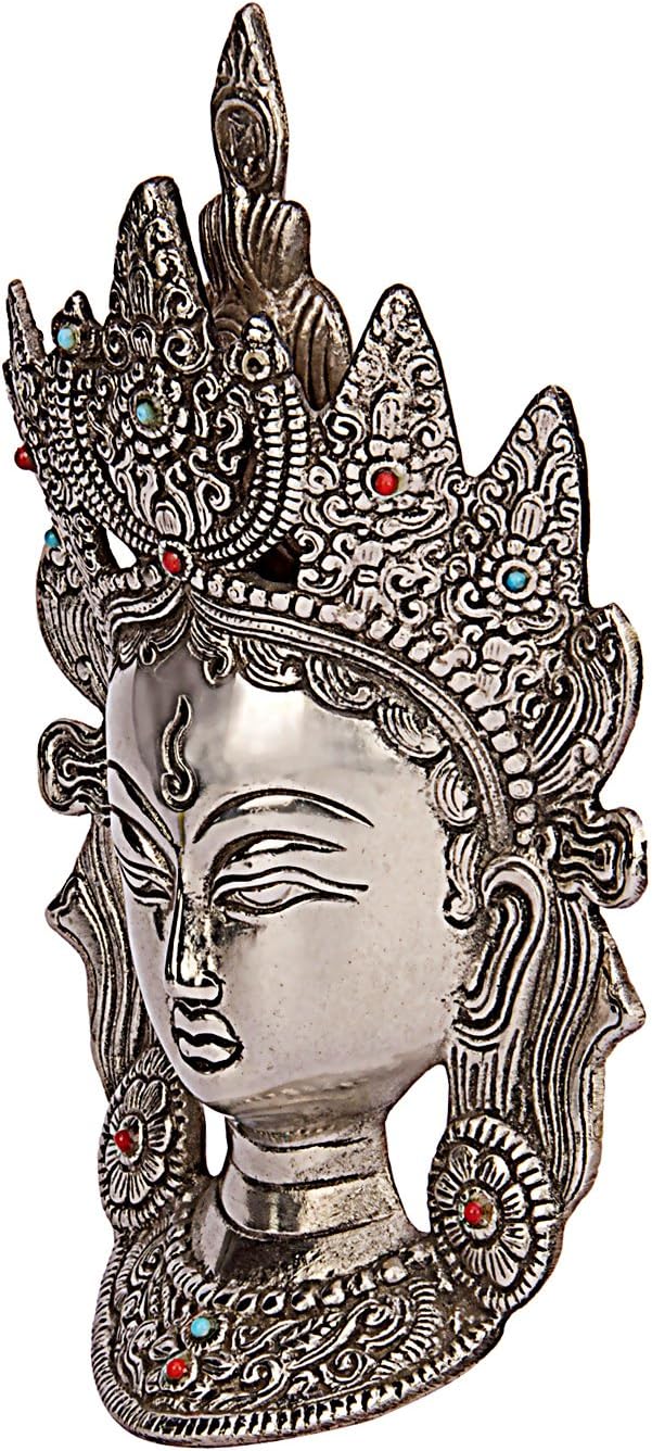 Kartique Tibetan Buddhist Deity| Wall Hanging Tara Mask | Face | Wall Decor (10 Inches Height)