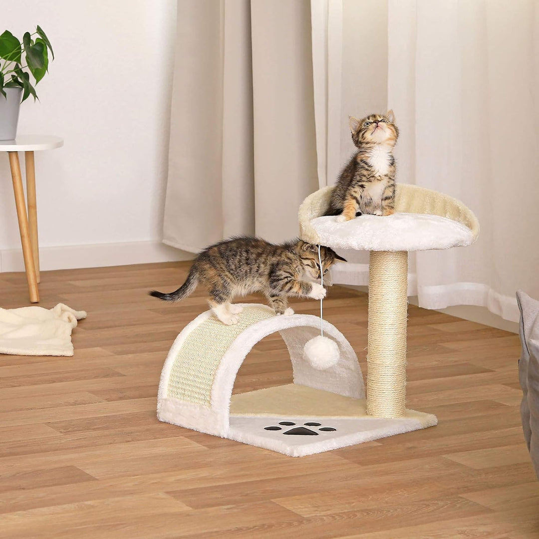 lionto Kratzbaum Kletterbaum Katzenkratzbaum Katzenbaum Höhe 43 cm, beige/weiss Beige/Weiss 43 cm, B
